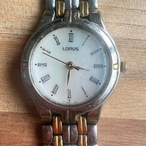 Lorus ladies mother of pearl dial two tone dress watch NEW BATTERY